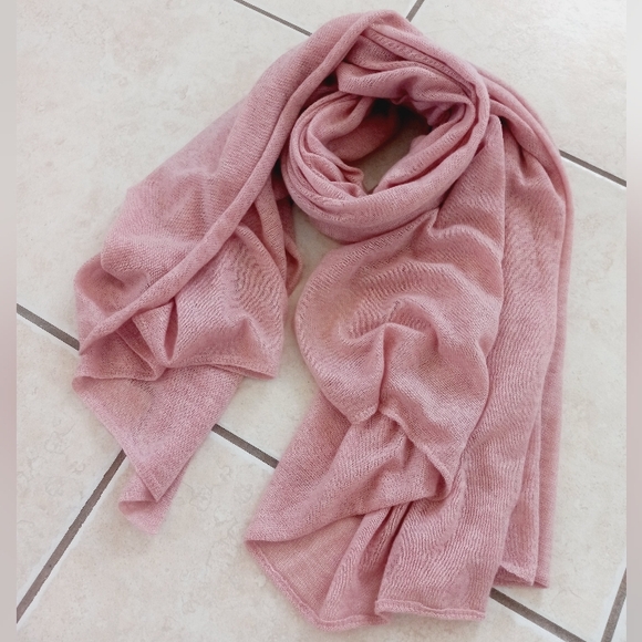 Halogen Blush Pink Cashmere Oversized Wrap Blanket Scarf - Picture 13 of 13